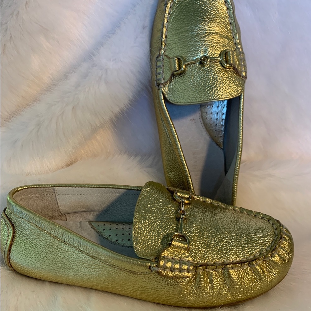 Girl’s Cole Haan Gold Moccasins EUC Size 3